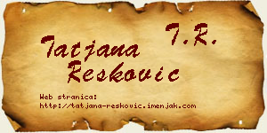 Tatjana Resković vizit kartica